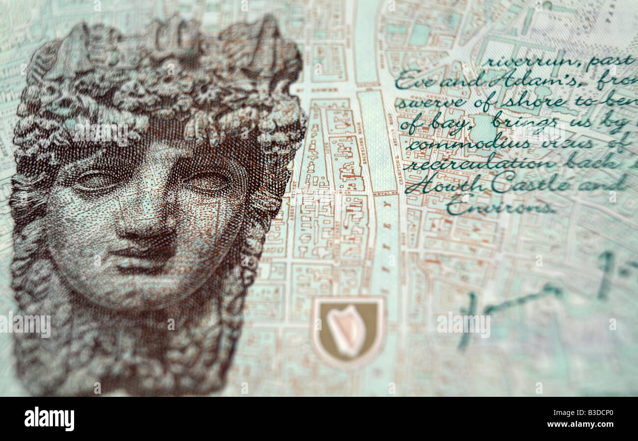 10 pound Irish Bank notes from Ireland Stock Photo
