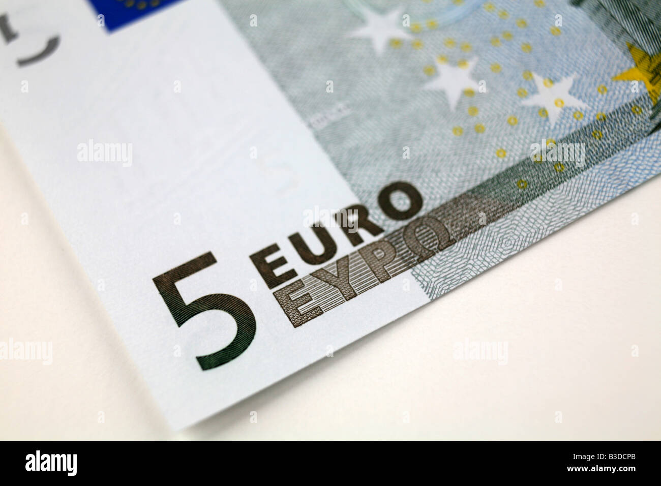 Five 5 Euro Bank notes from Europe Stock Photo