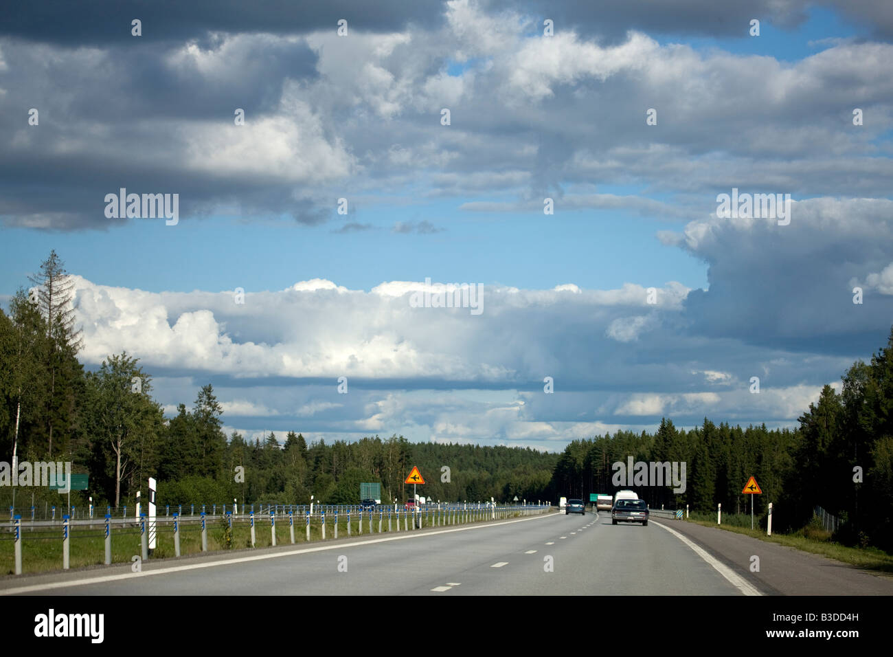 Northbound E4 near Nykoping in Sweden Stock Photo