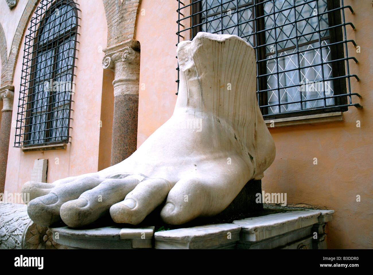 Enormous foot from statue of Emperor on Capitoline Hill Rome Italy ...