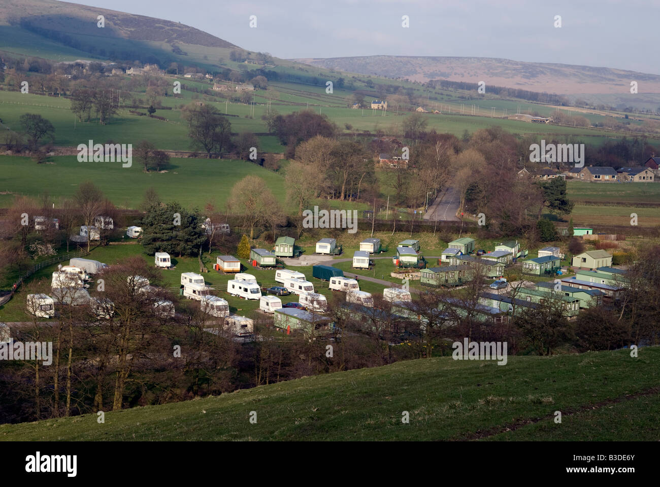 Laneside caravan park in "Hope Valley" Derbyshire Great Britain Stock
