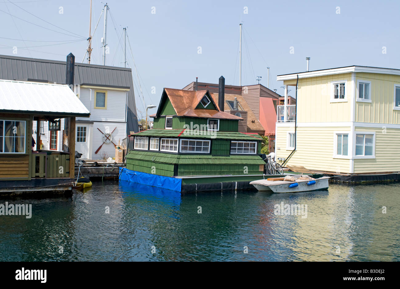 Victoria house boat float homes British Columbia BCY 0688 Stock Photo