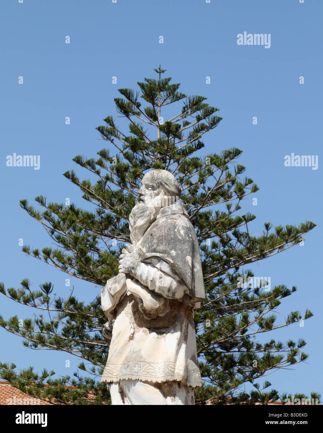 Statue outside the Cathedral, Cefalu, Sicily, Italy Stock Photo
