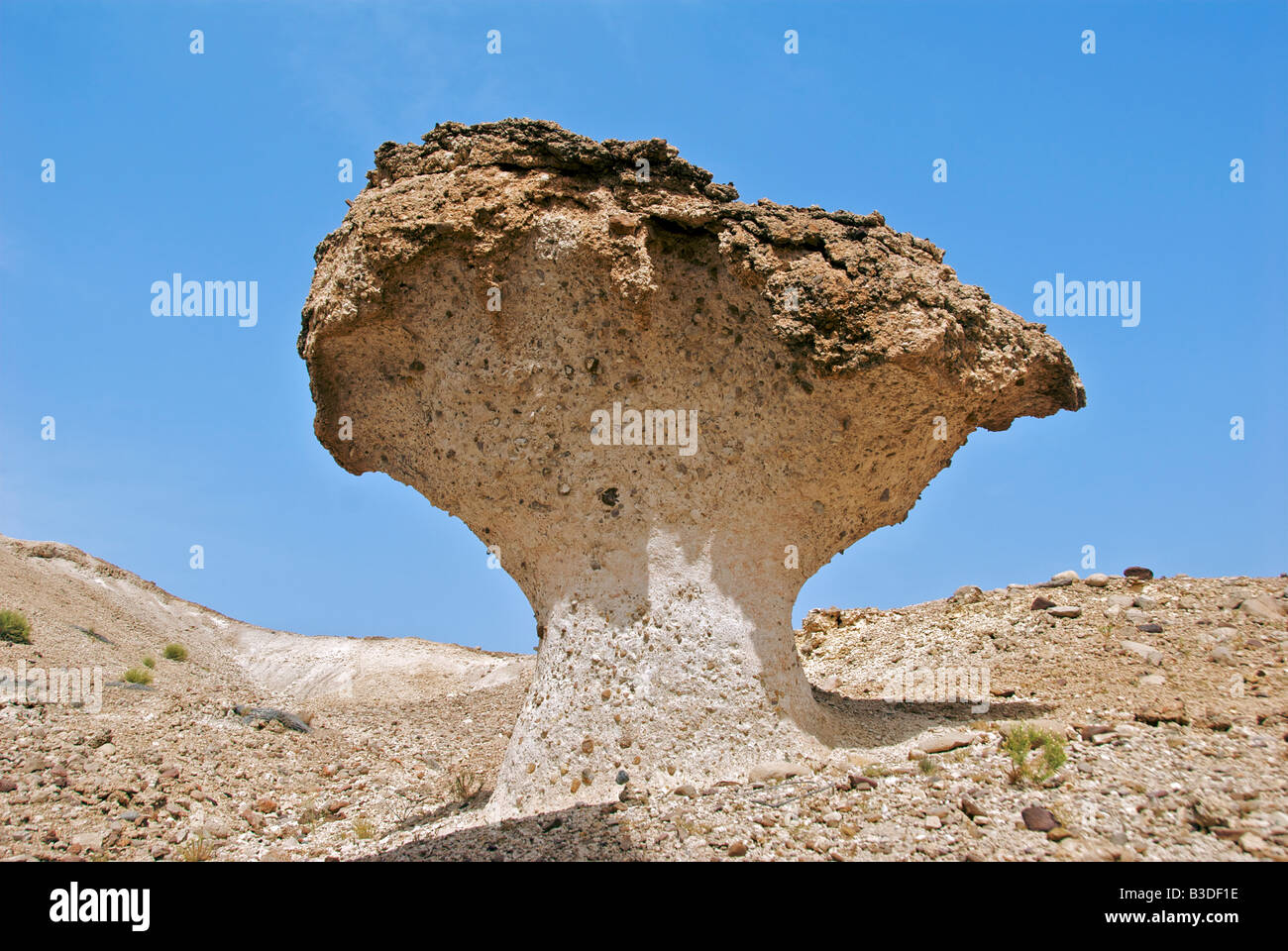 Desert mushrooms or sandstone geological formation Sharqiya Region Sultanate of Oman Stock Photo