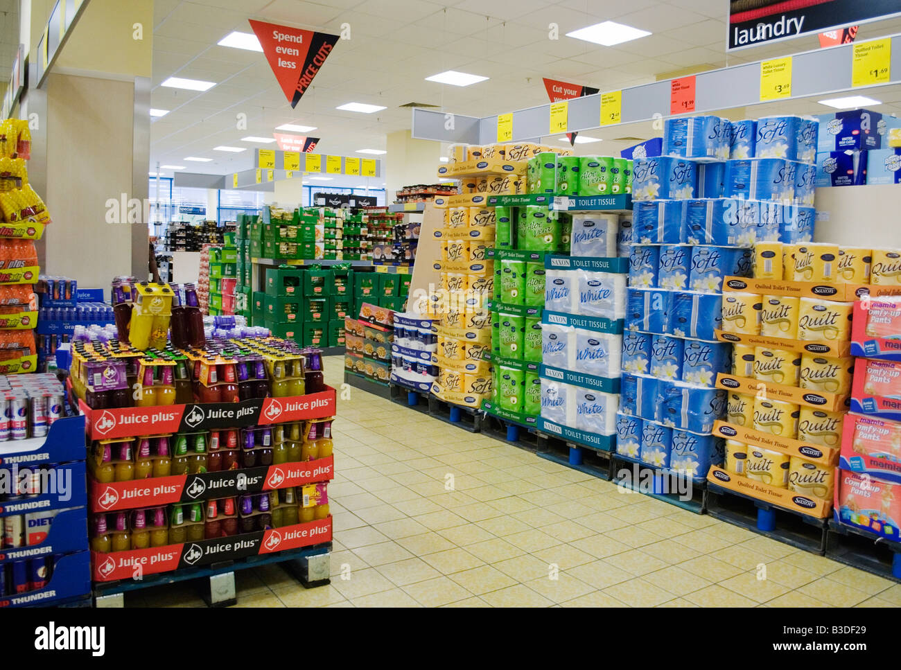 Aisle in an Aldi Supermarket in the UK Stock Photo 19351537 Alamy
