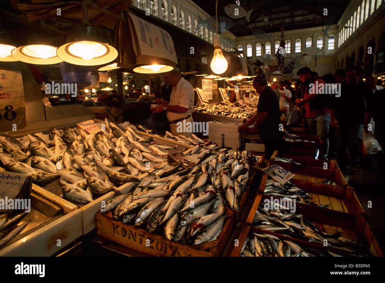 Greece, Athens, Central Market, fresh fish Stock Photo Alamy