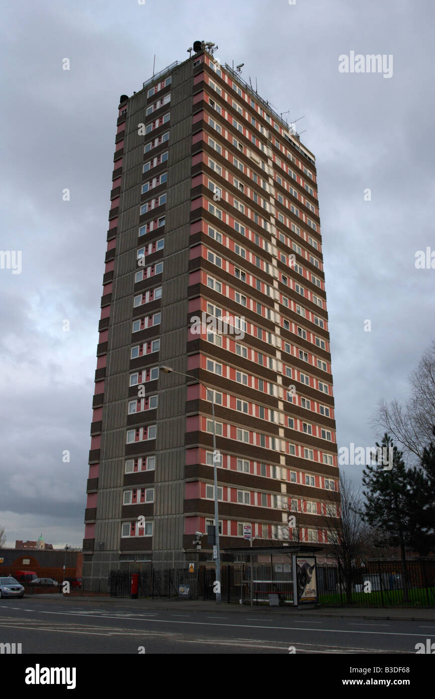 divis tower social housing only remaining part of divis flats west belfast  northern ireland with british army observation post Stock Photo - Alamy