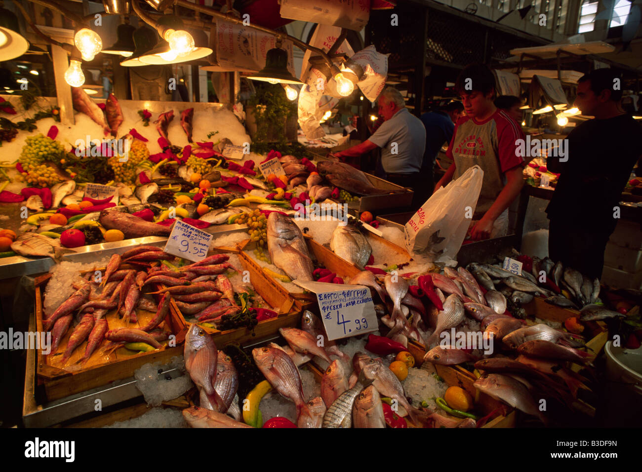 greece, athens, central market, fresh fish Stock Photo Alamy