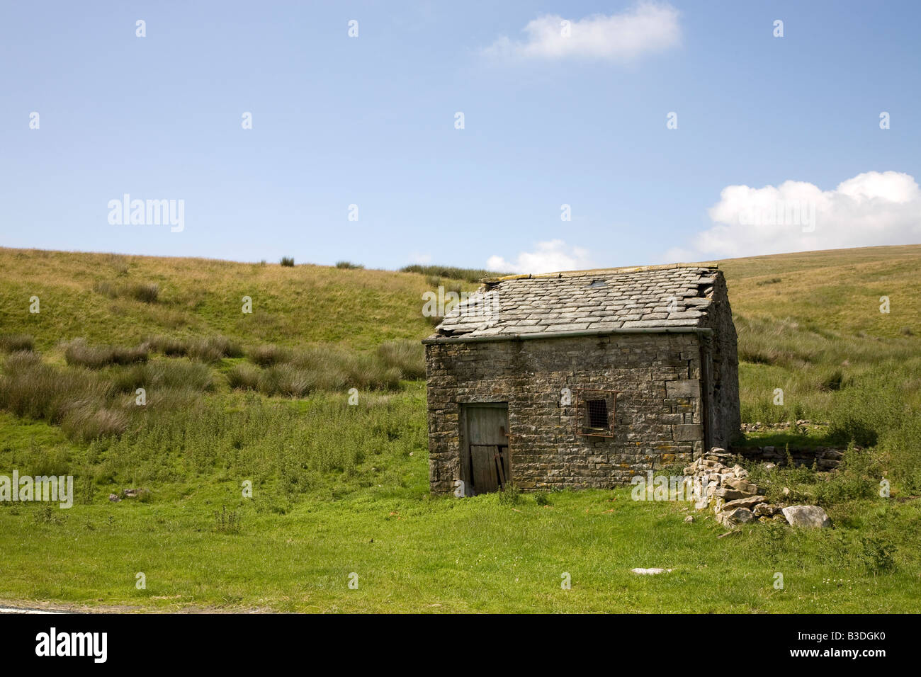 Old farm building, Ribblehead Dent area Yorkshire Dales UK July 2008 Stock Photo