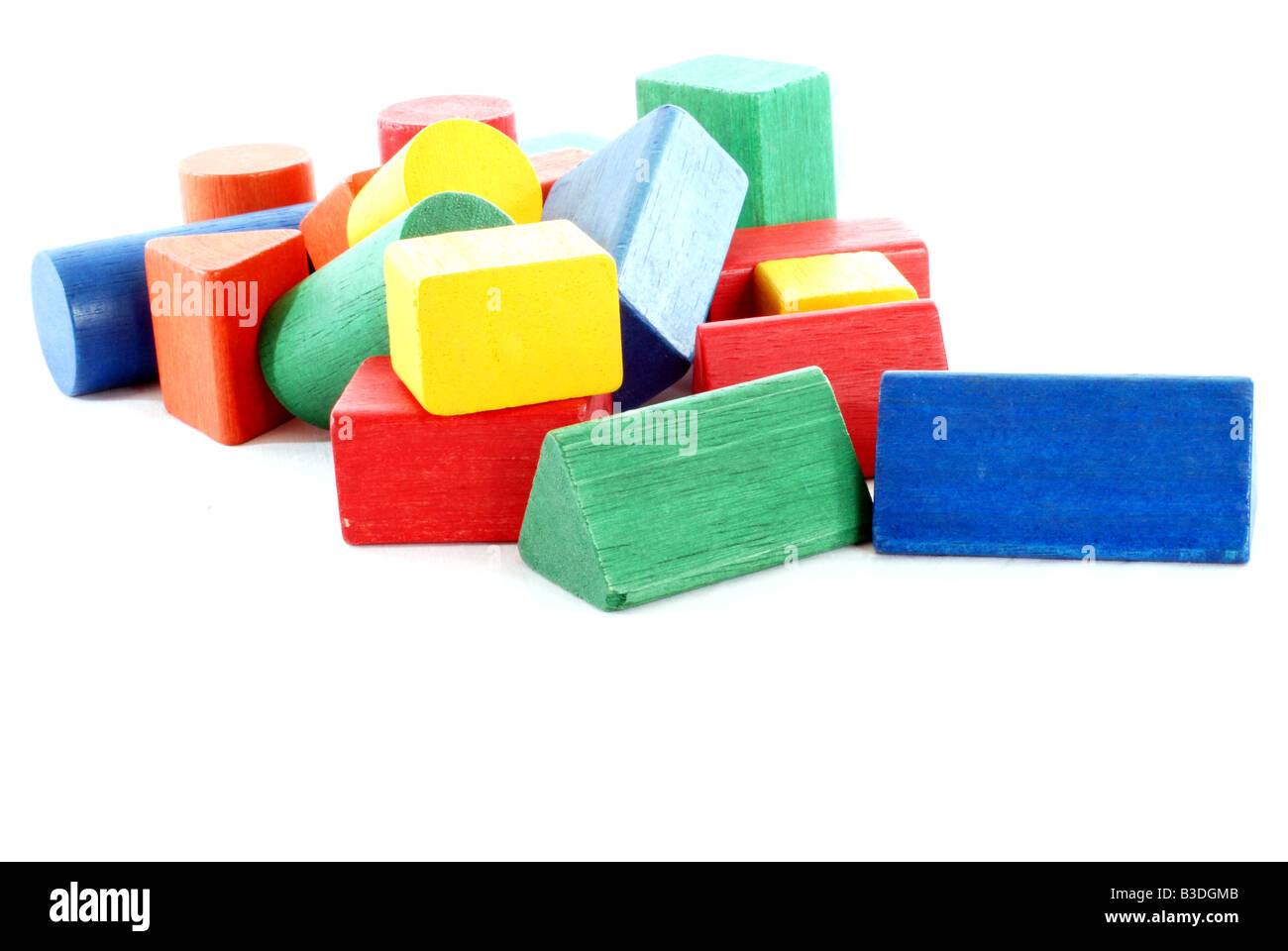 Building blocks, childrens toys and shapes Stock Photo