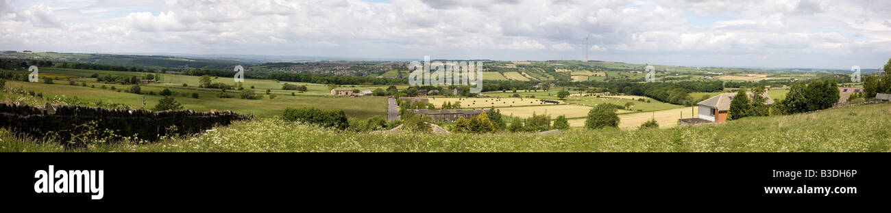 Panorama Emley Moor from Upper Cumberworth area West Yorkshire UK 2008 Stock Photo