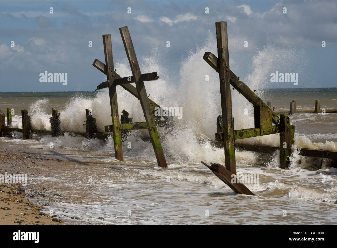 Damaged sea defences at Happisburgh, North Norfolk Stock Photo - Alamy