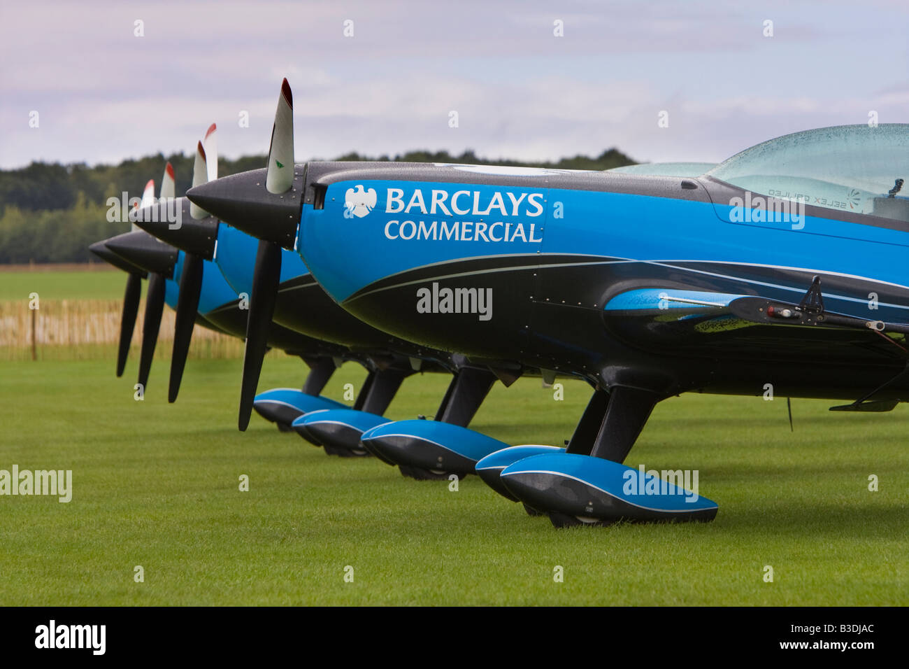 Extra 300 aerobatic planes sponsored by Barclay s Bank at Sywell Stock Photo