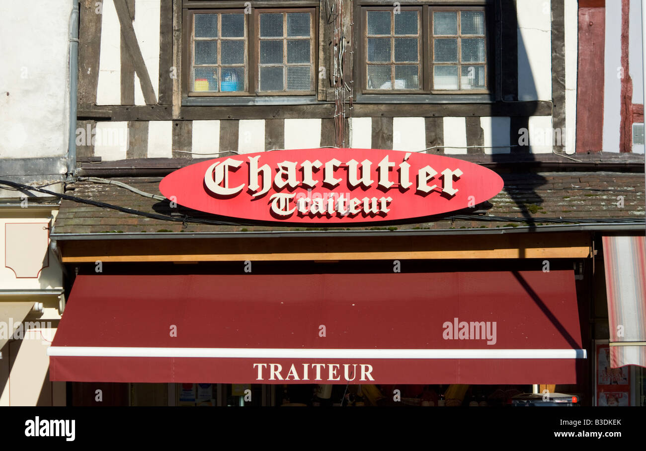 Delicatessen Shop Pont Audemer Normandy France Stock Photo
