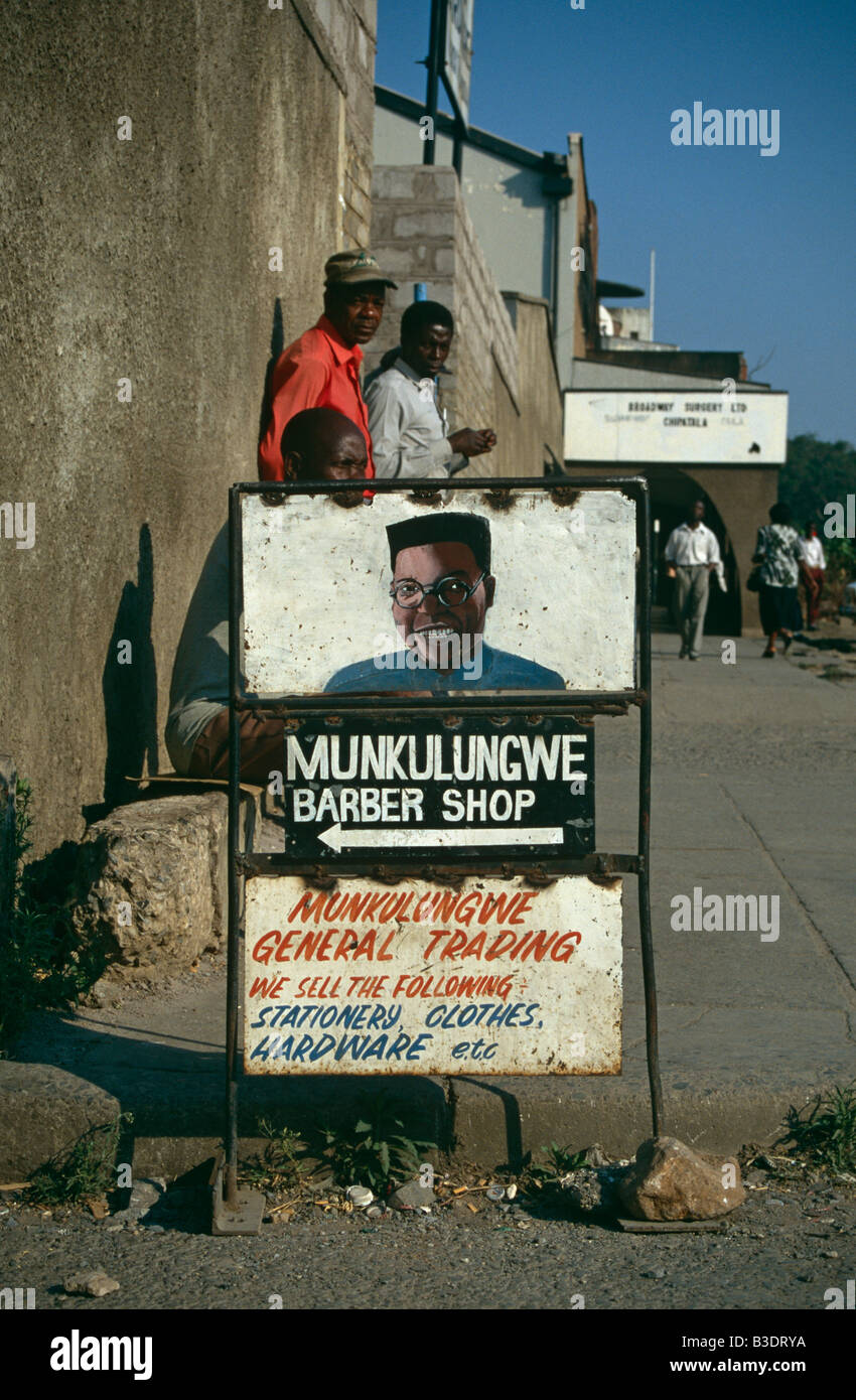 Barber shop sign in Zambia Stock Photo Alamy