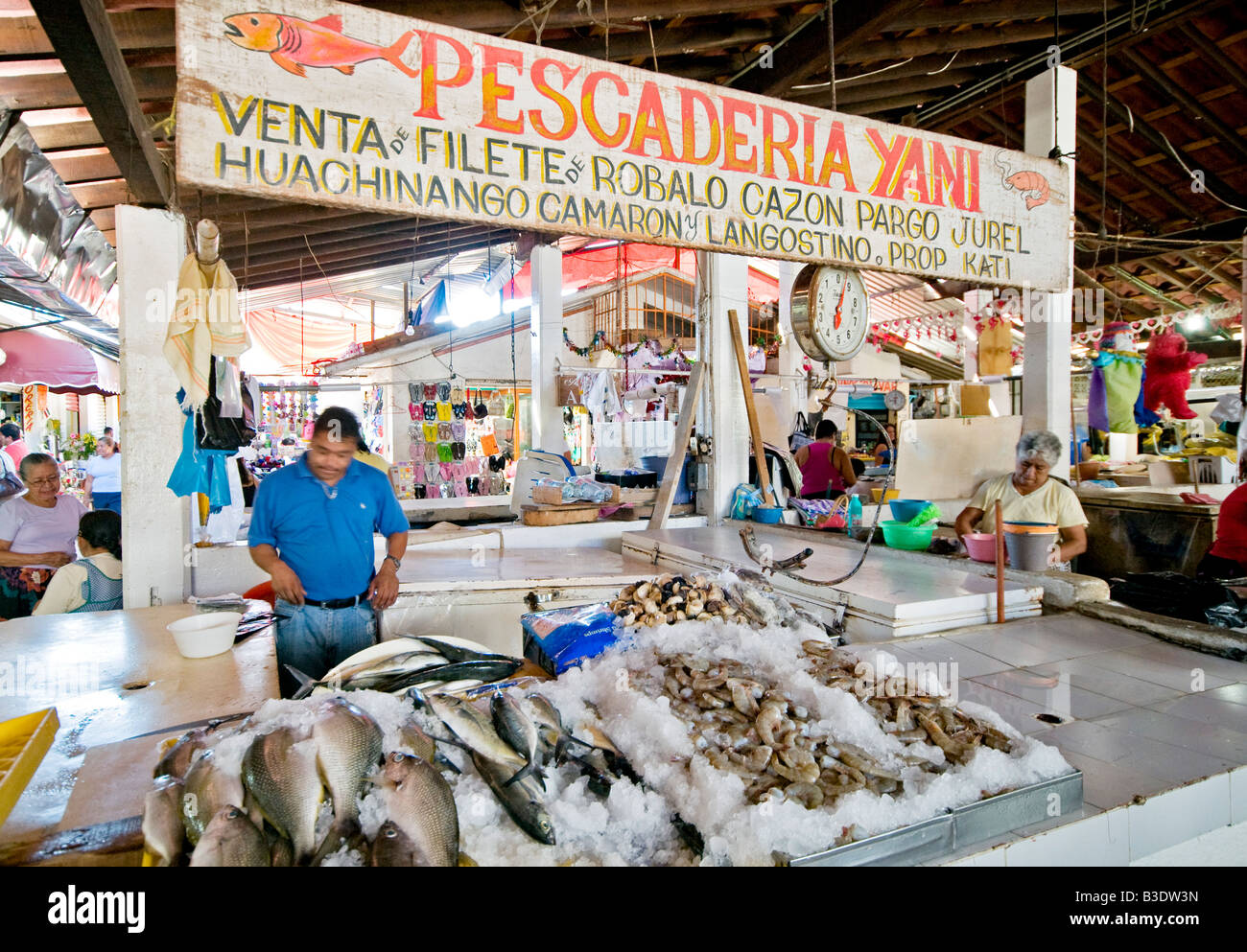 ZIHUATANEJO, Mexico Fish stall at El Mercado (the central market) in