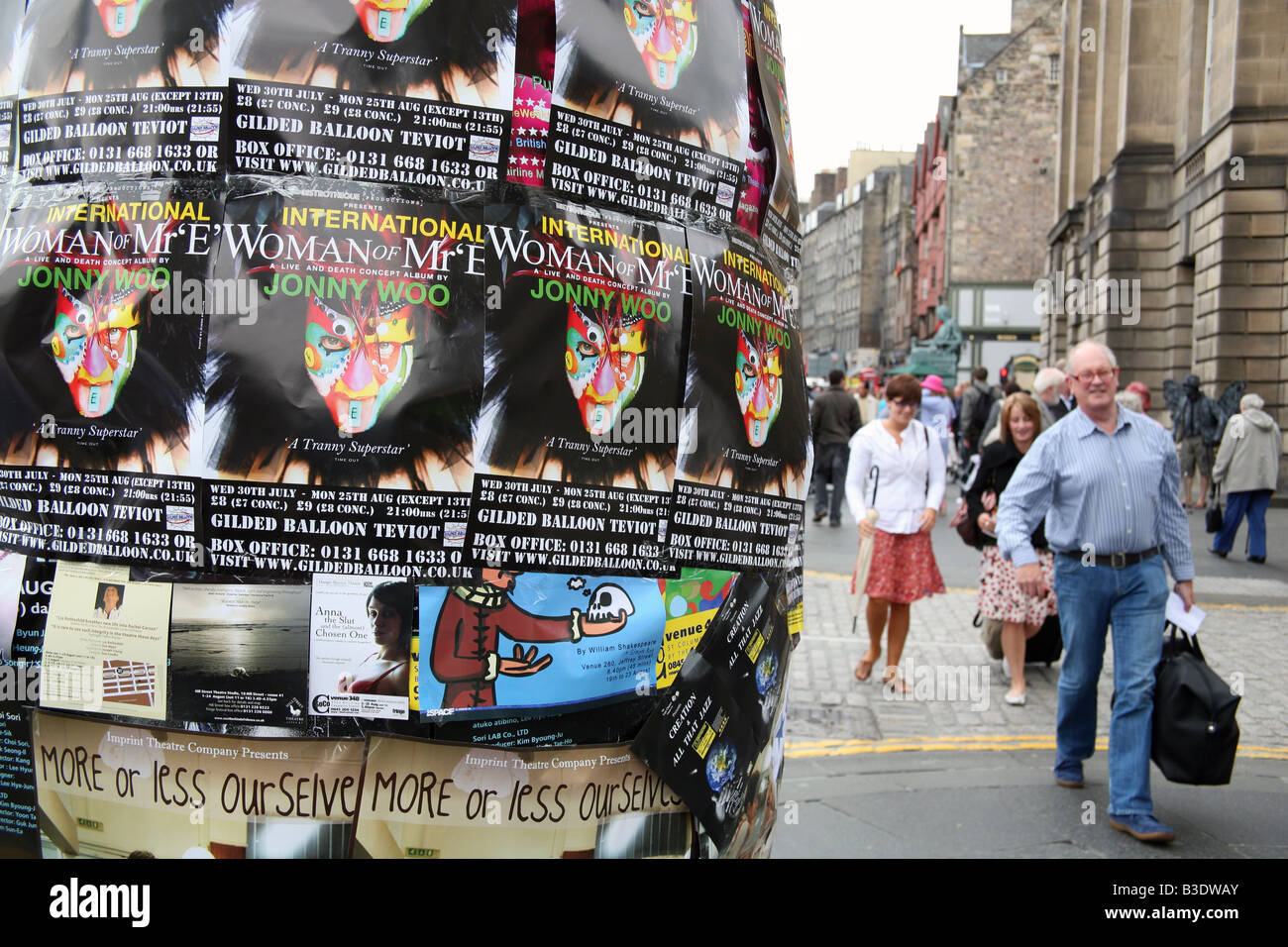 Edinburgh Fringe Festival posters in Royal Mile Stock Photo