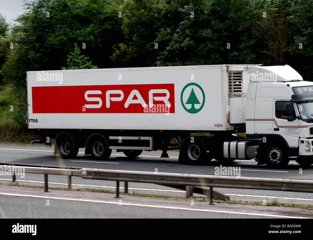 Spar lorry on M40 motorway England UK Stock Photo