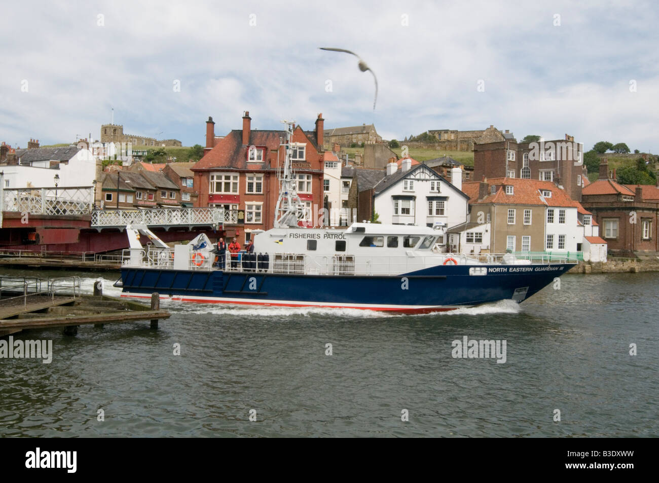 trawler whitby harbour habor north yorkshire uk fishing boat fleet