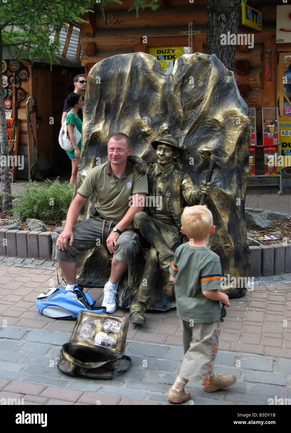 Poland Zakopane town Tatras Mt Krupowki Street Stock Photo