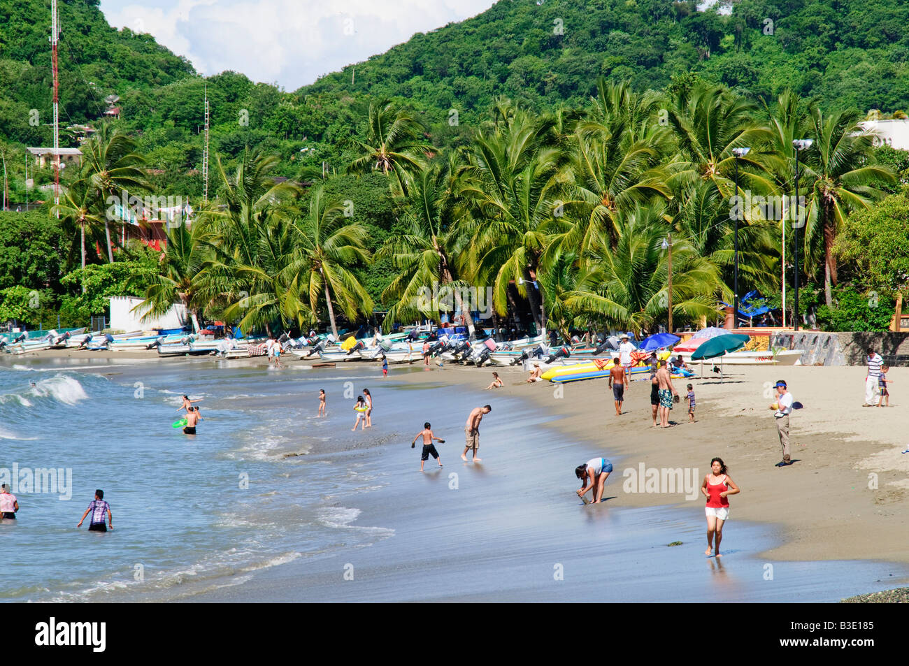 ZIHUATANEJO, Mexico Beach at Playa Principal, Zihuatanejo, Mexico