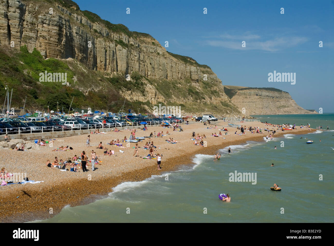 Beach and cliffs in Hastings Country Park Hastings East Sussex UK Stock Photo