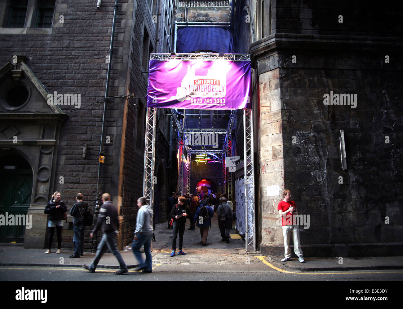Entrance to the Underbelly, one of the main Edinburgh Fringe Festival venues Stock Photo