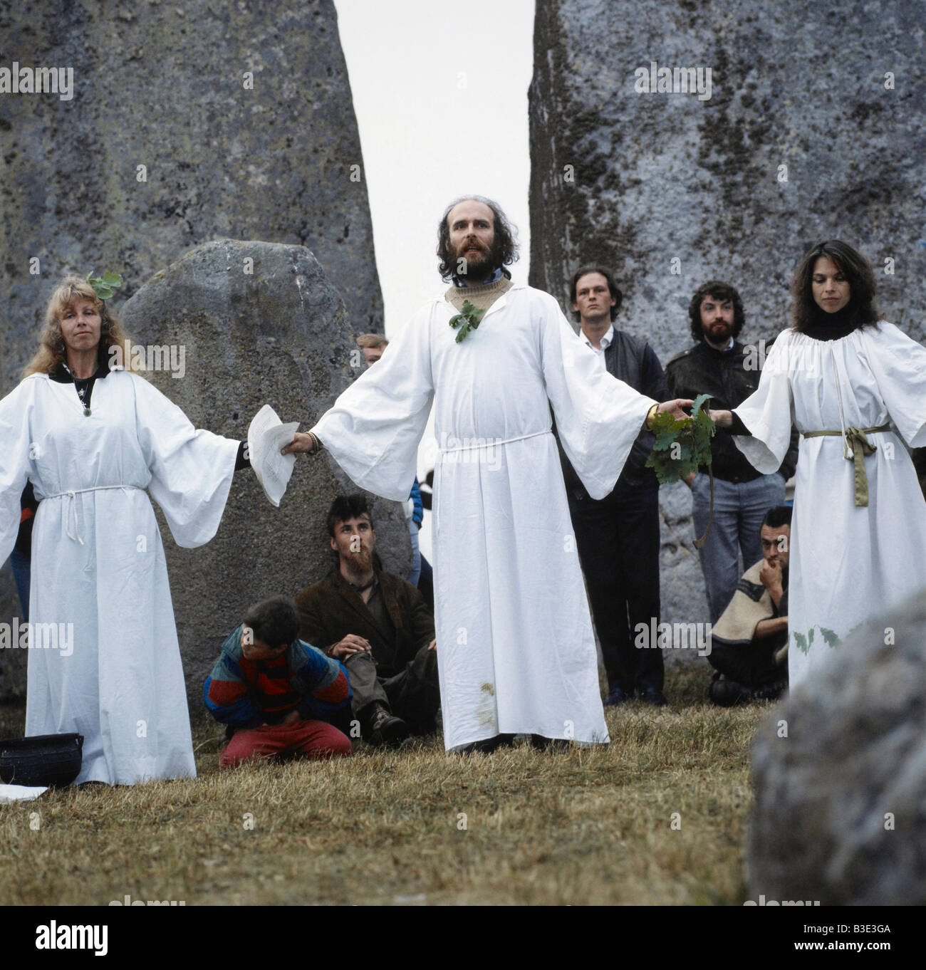 Druids at the Summer Solstice Stock Photo