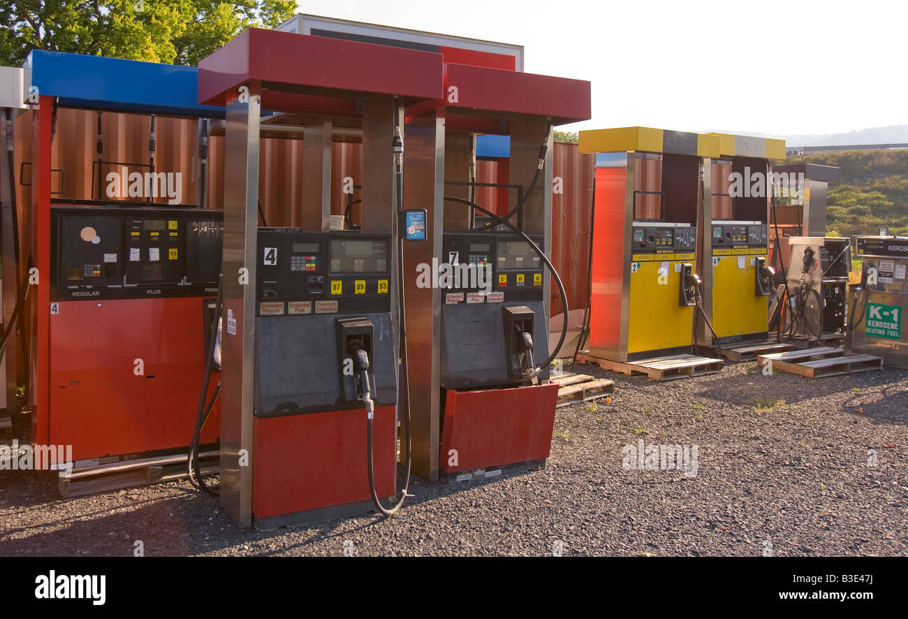 Broken gas pumps Stock Photo Alamy