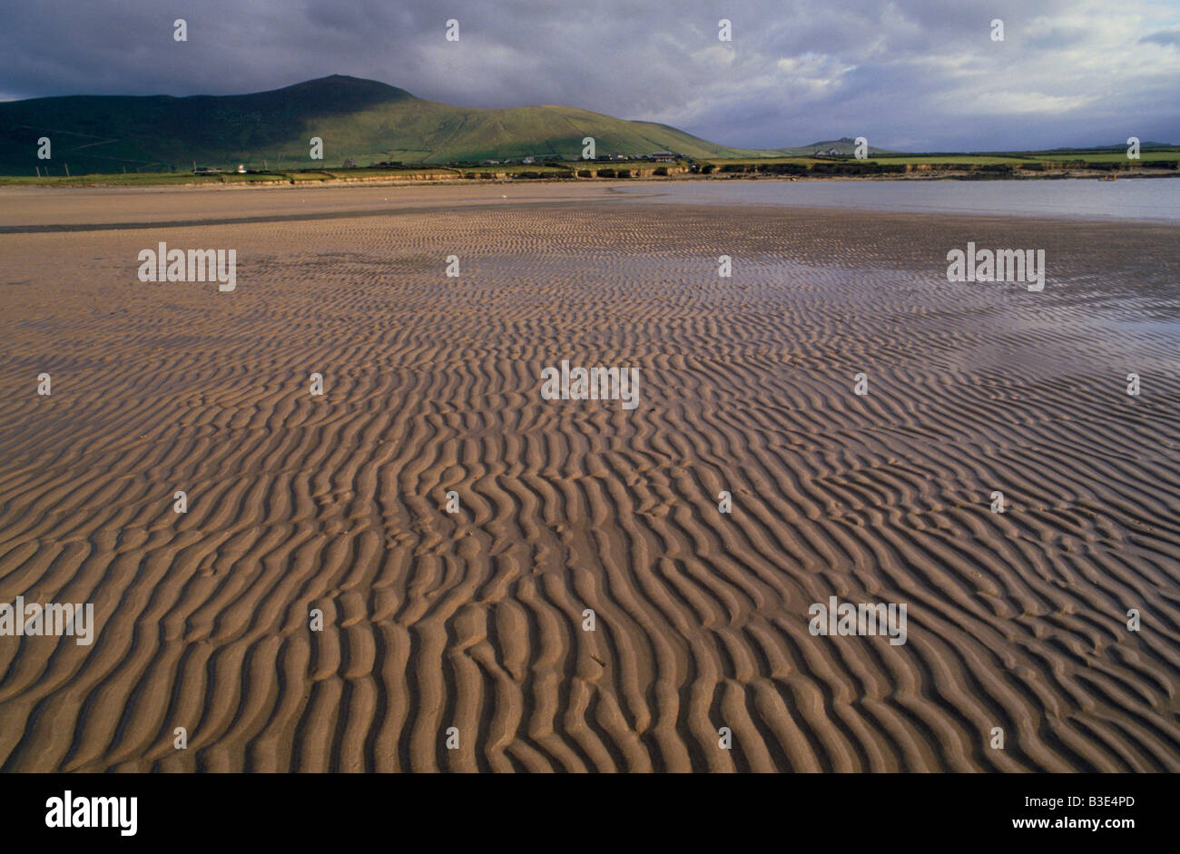 DINGLE PENINSULA SAND PATTERNS ON THE BEACH AT BALLYOUGHTERAGH BAY ON THE DINGLE PENINSULA SOUTHERN IRELAND 1991 Stock Photo