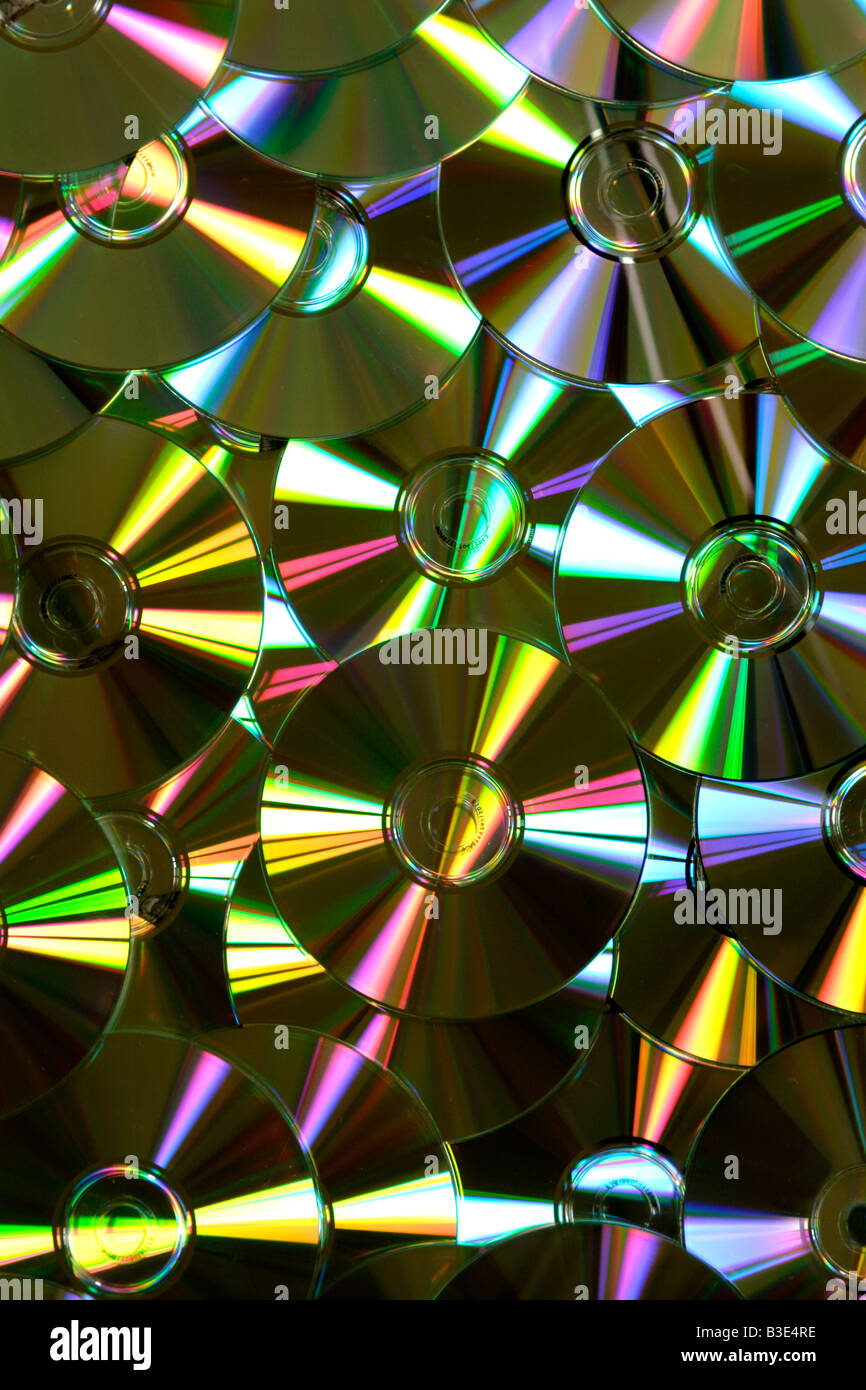 Background on compact disks close up Stock Photo