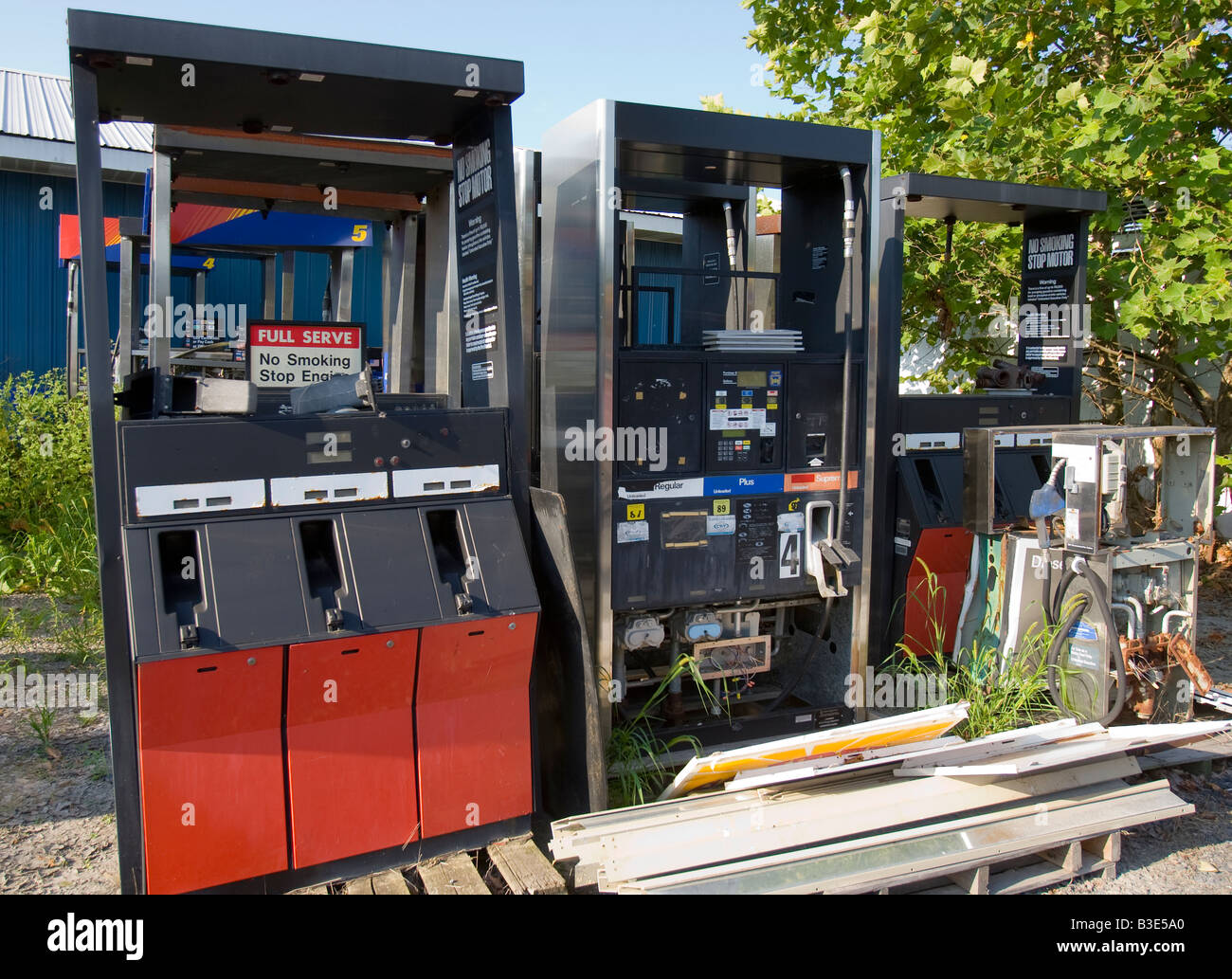 Broken fuel pumps Stock Photo Alamy