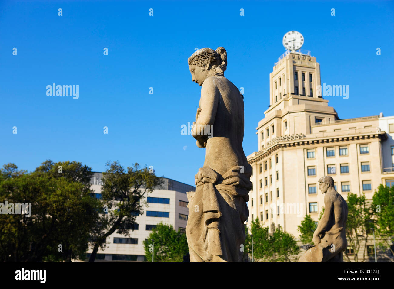 Placa de Catalunya Barcelona Catalonia Spain Stock Photo