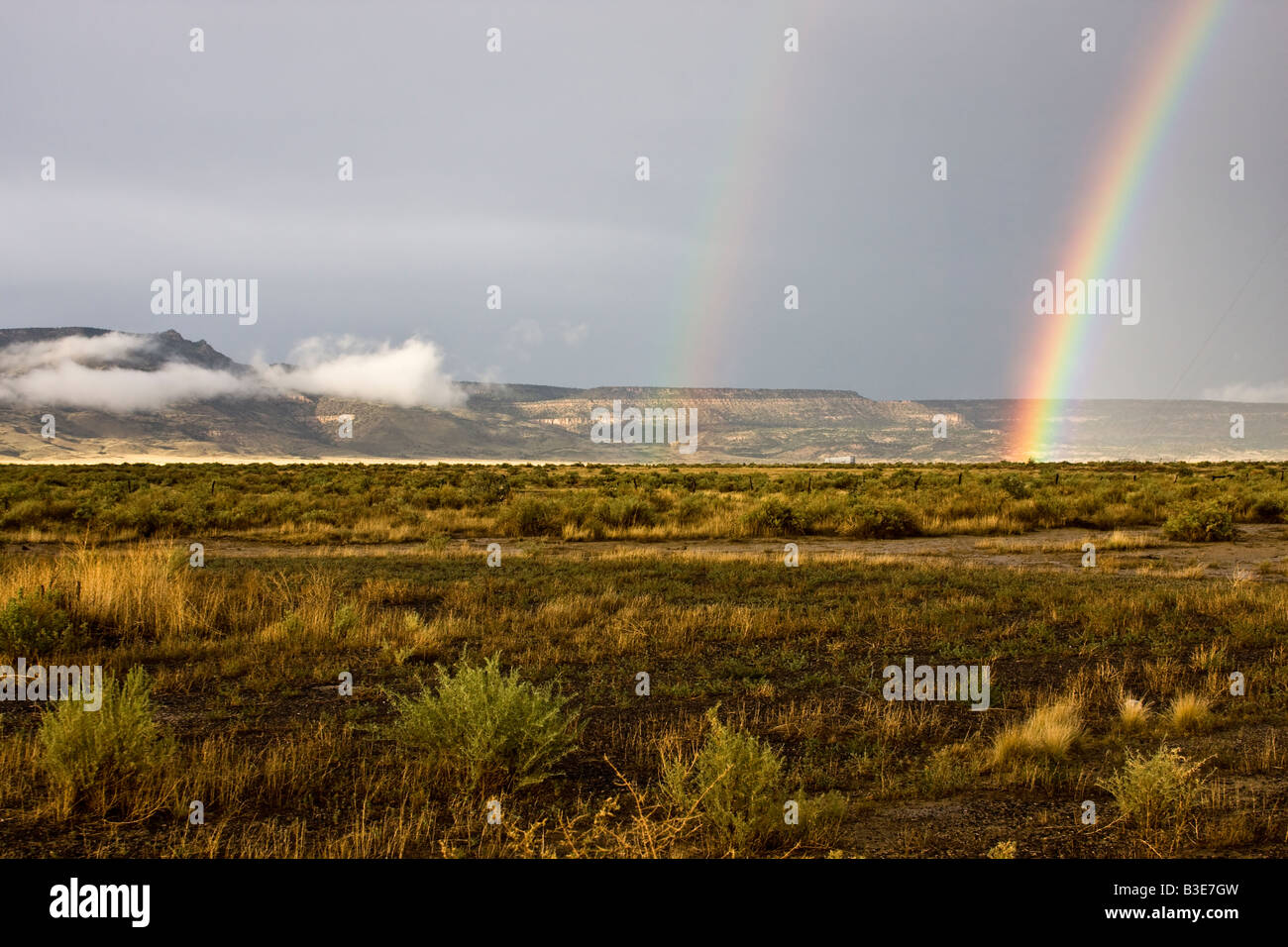 Double rainbow after summer storm Stock Photo - Alamy