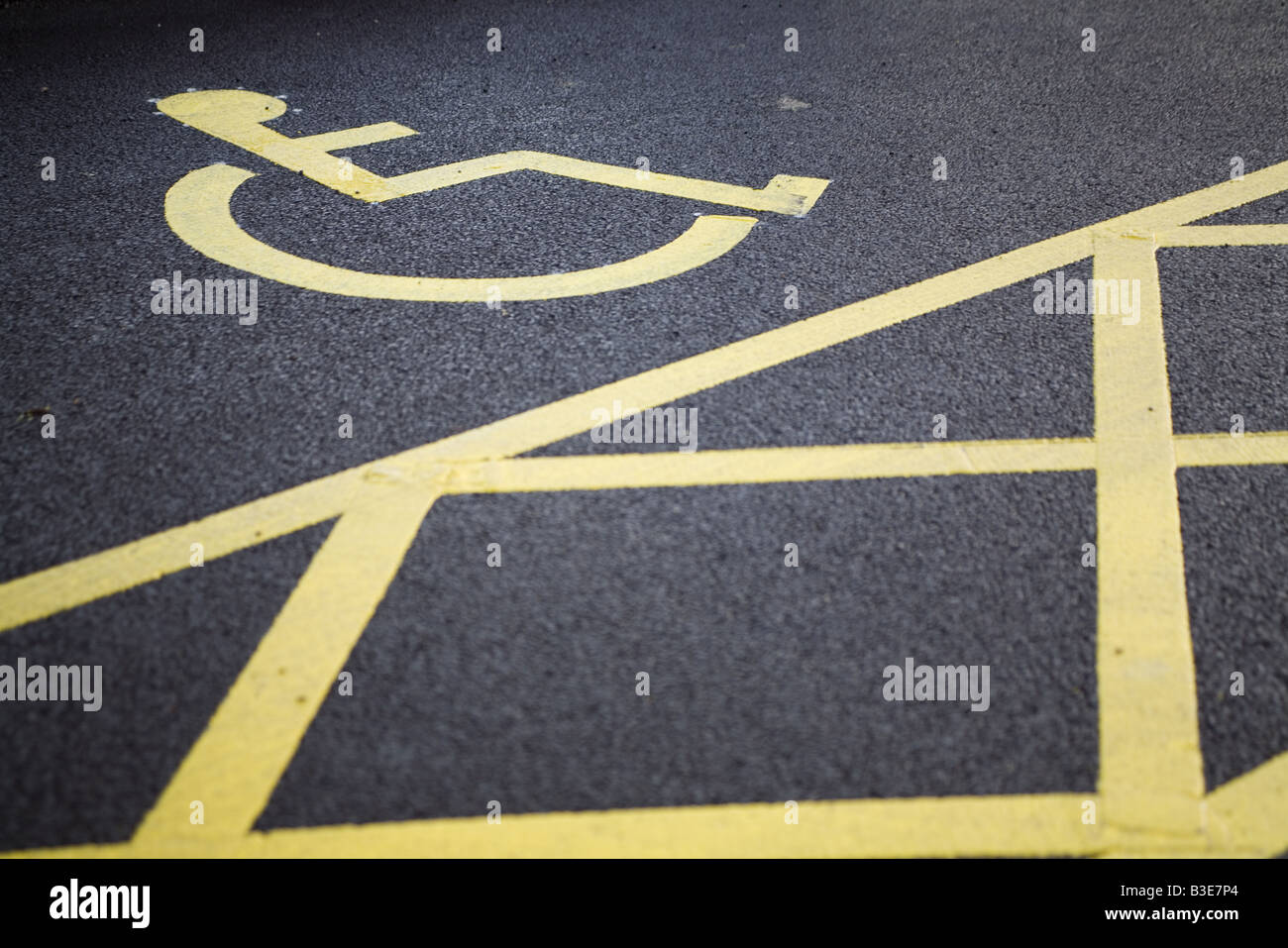 A newly painted disabled parking bay Stock Photo Alamy