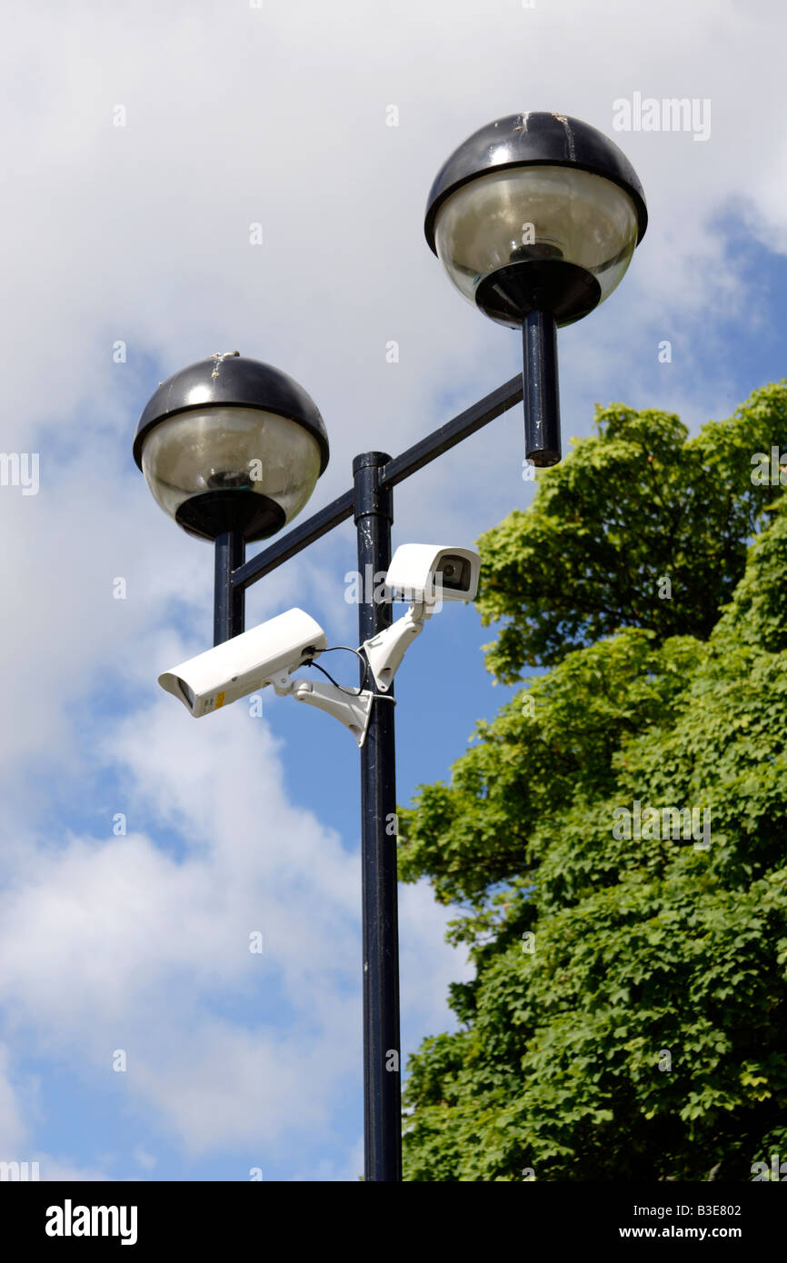 CCTV cameras on lamp post Stock Photo Alamy