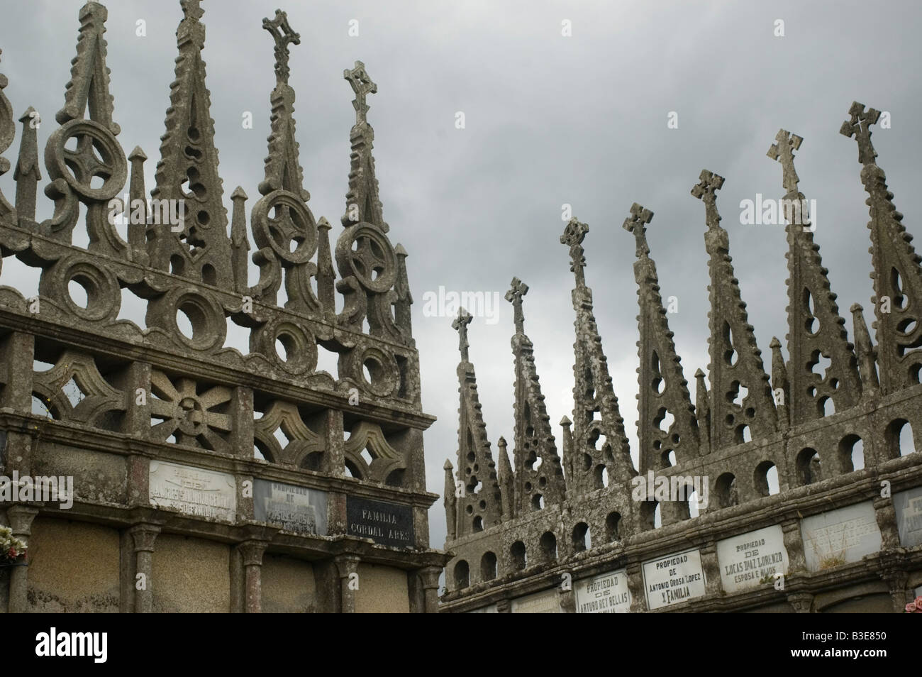 Cemetery WAY OF SAINT JAMES or CAMINO DE SANTIAGO Northern or Coastal Route GALICIA region SPAIN Stock Photo