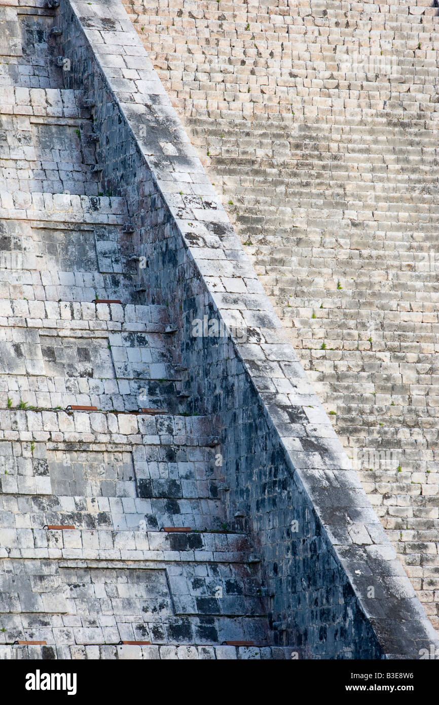 Close up details of mayan ruins in Chichen Itza Mexico Stock Photo