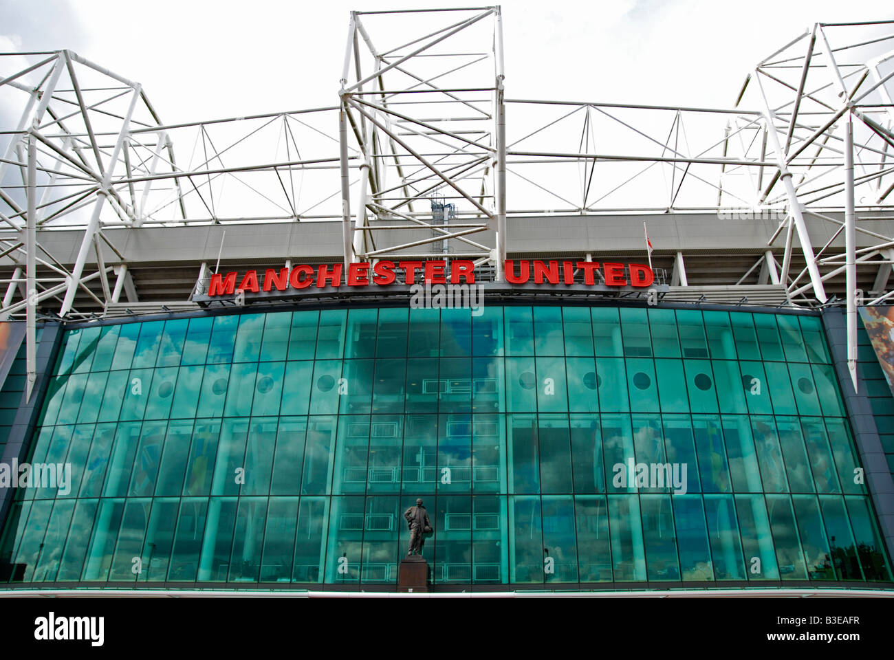 outside the main entrance to old trafford, home of the famous manchester united football club,manchester,uk Stock Photo