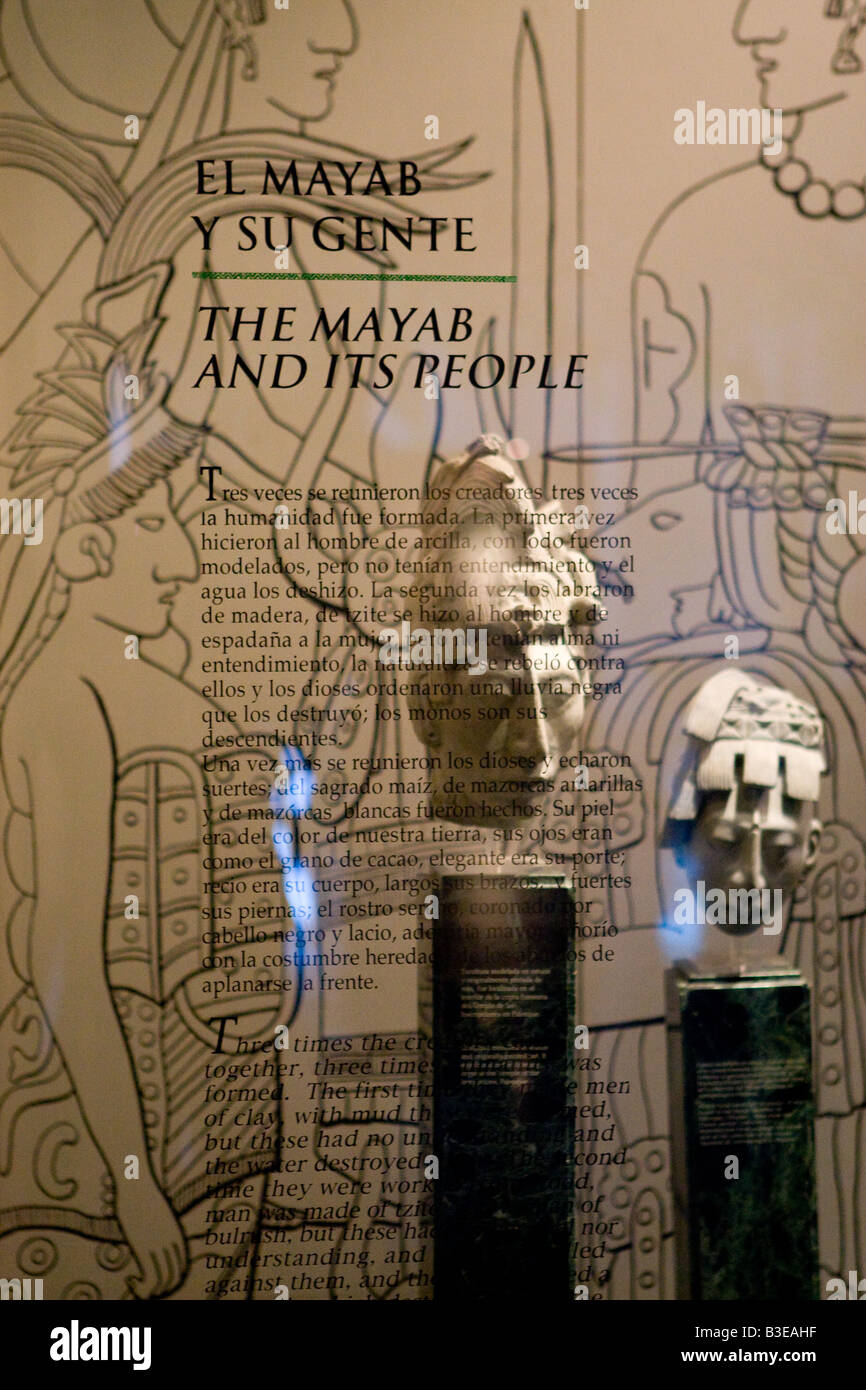 Mayan artifacts in the museum in Chetunal Mexico Stock Photo