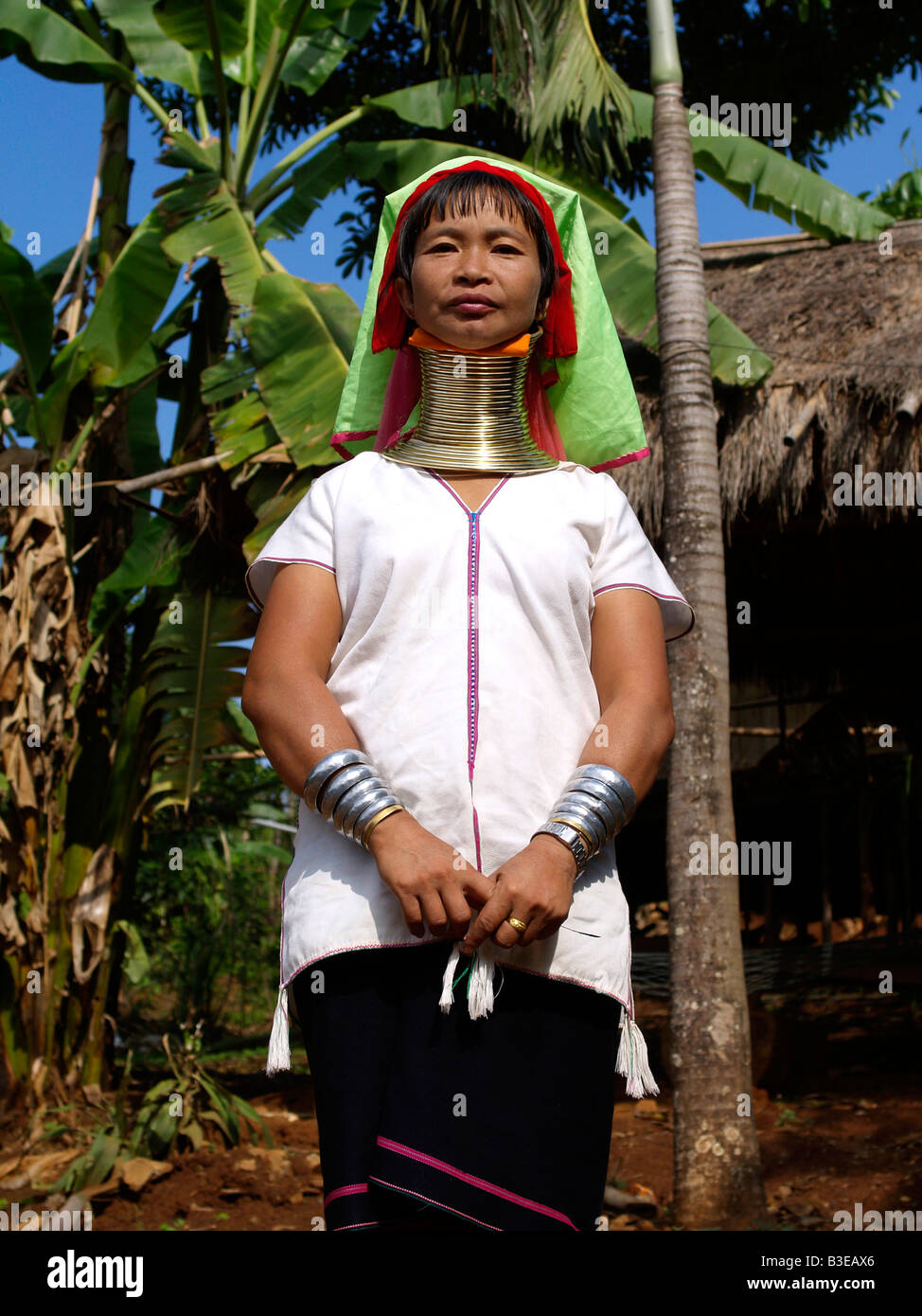 Thailand, Chiang Rai, Langhals Frau, long neck woman Stock Photo