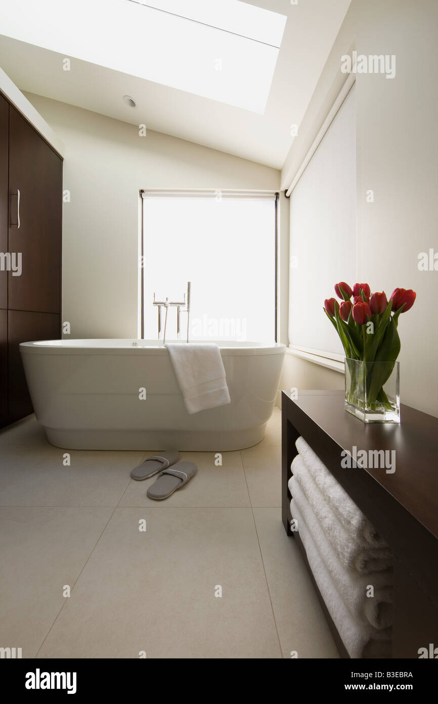 Bathroom with bathtub Stock Photo Alamy