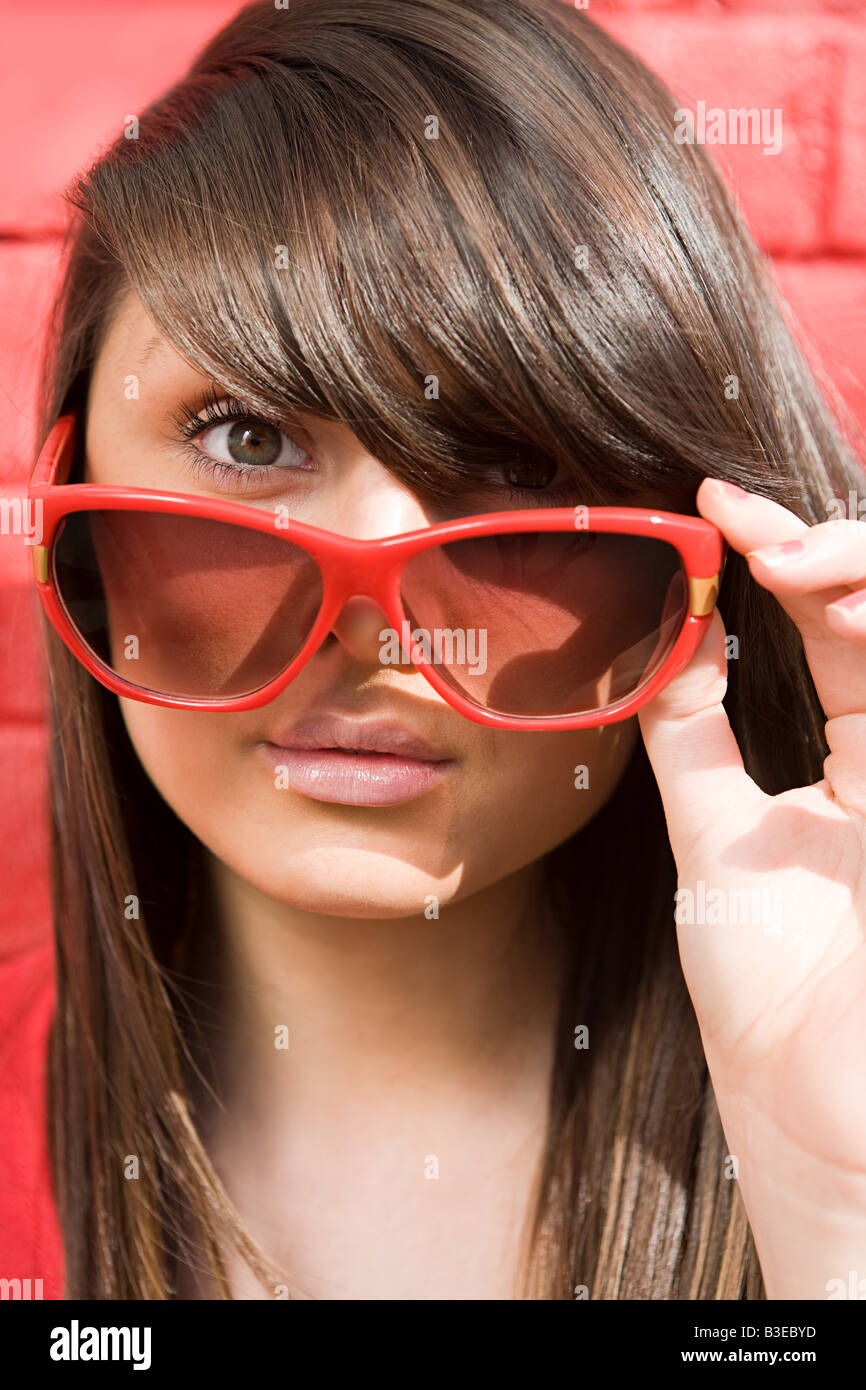 Girl with sunglasses Stock Photo Alamy