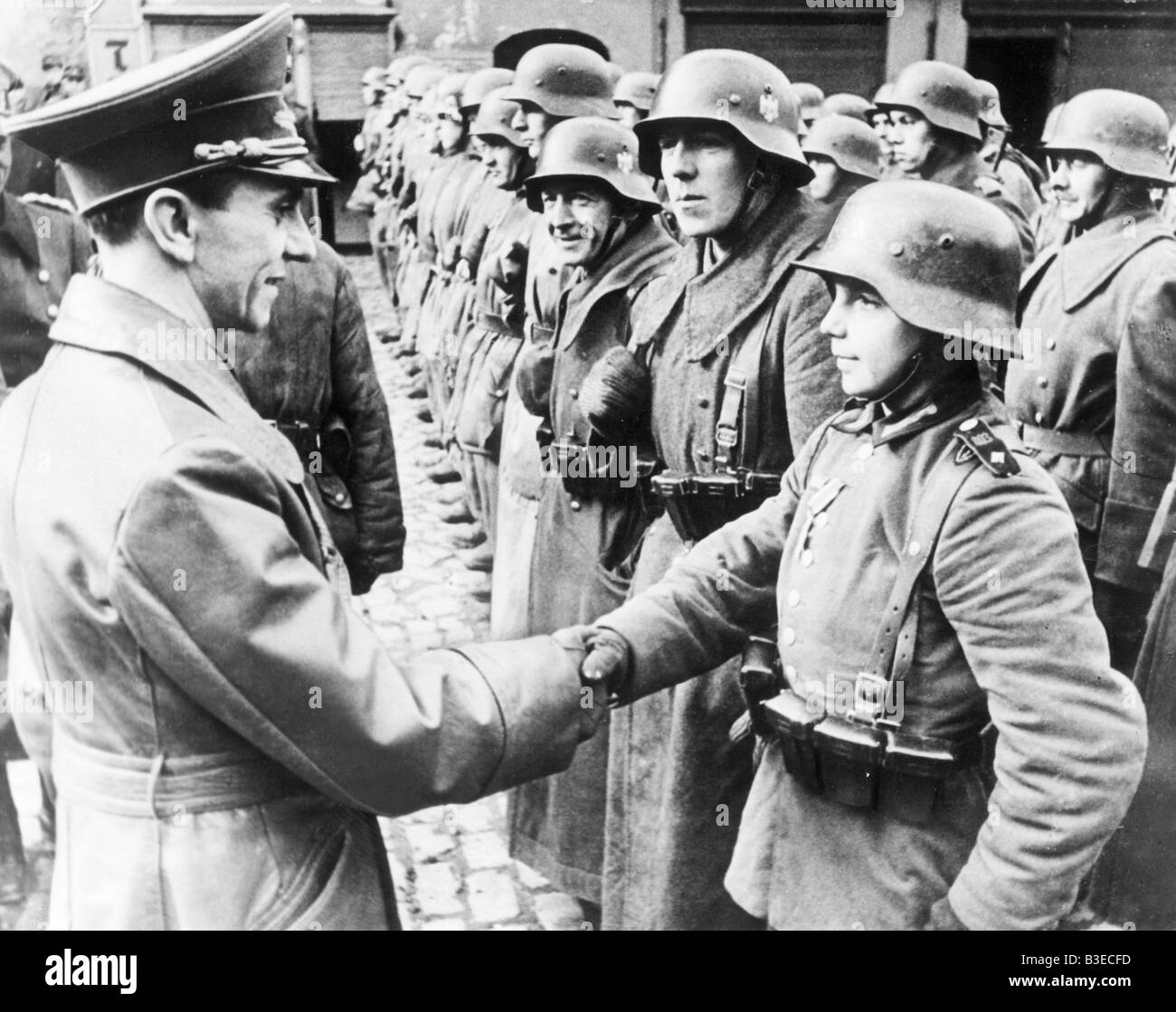 Goebbels and the Volkssturm Lauban 1945 Stock Photo