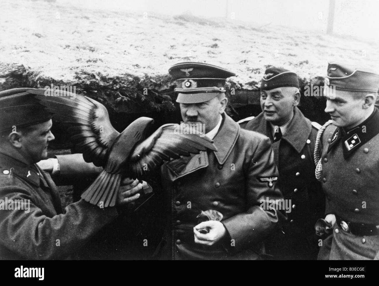 Hitler receives wooden eagle / 1939 Stock Photo