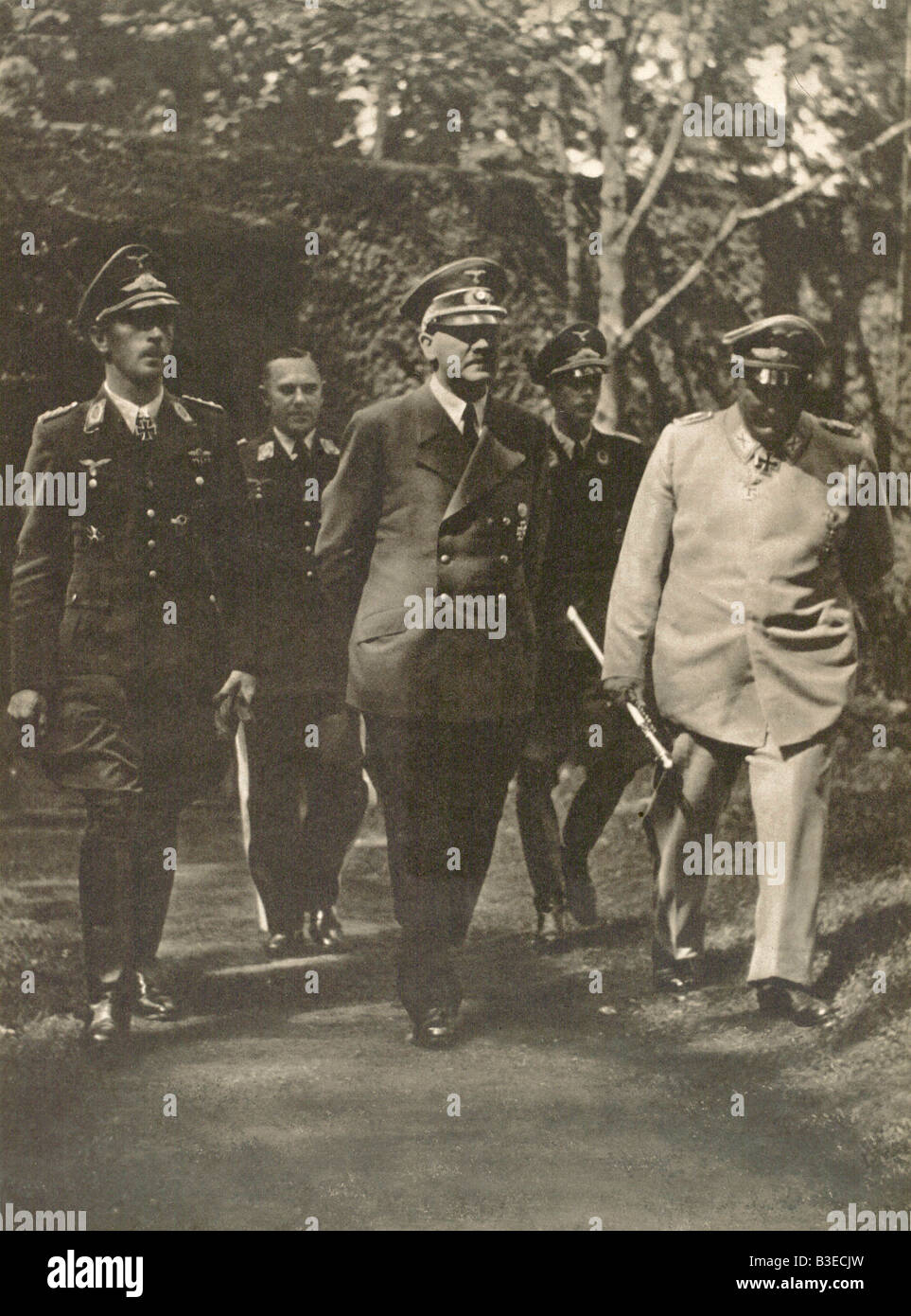 Hitler with Moelders and Goering /Photo. Stock Photo