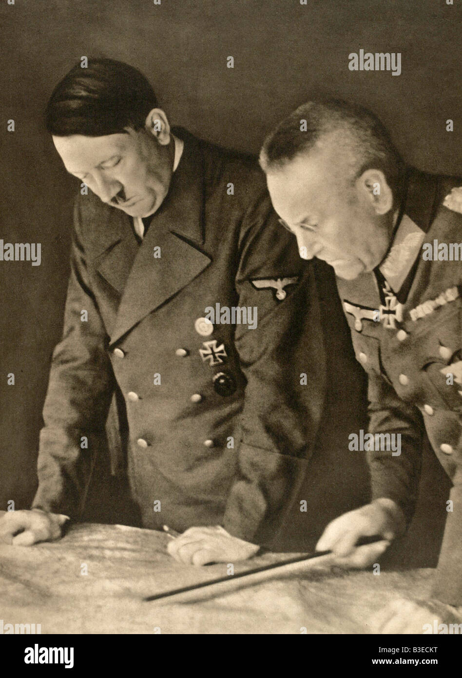 Hitler and Halder /Photo 1941 Stock Photo