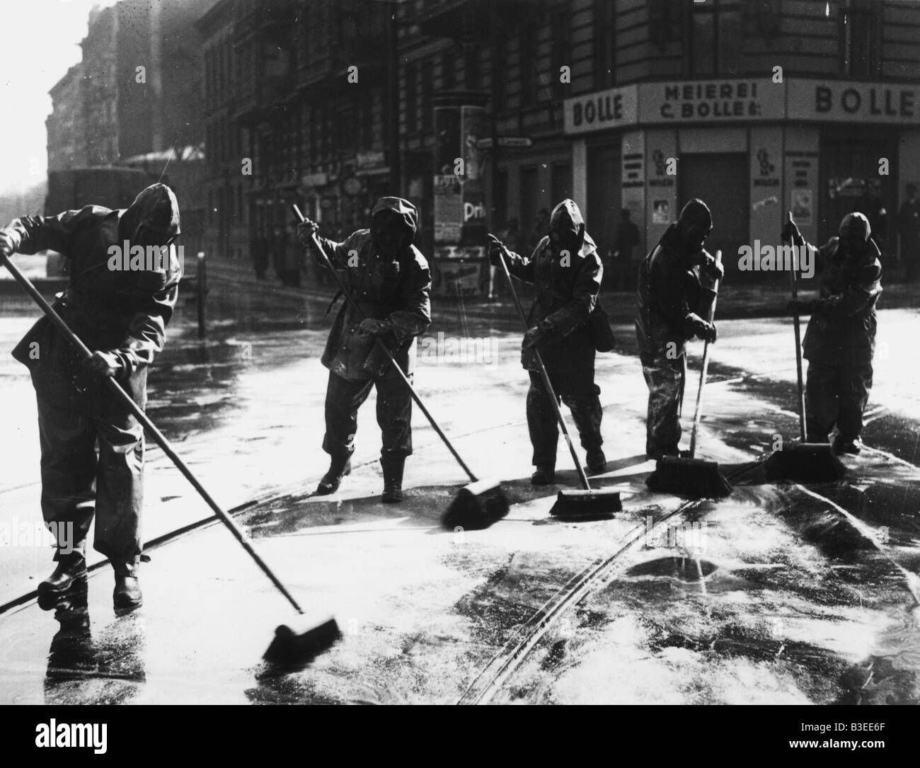Air raid exercise-decontamination / 1935 Stock Photo