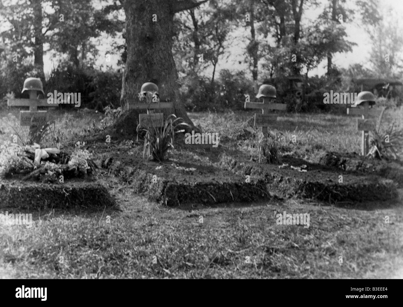 German soldiers' graves / WWII / 1941 Stock Photo