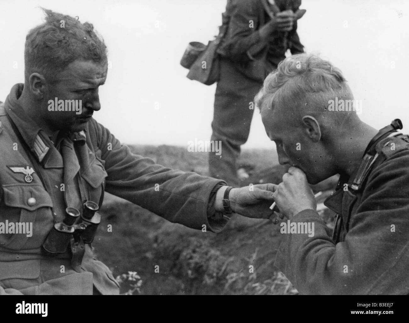 German soldiers smoking / E.Front / 1941 Stock Photo